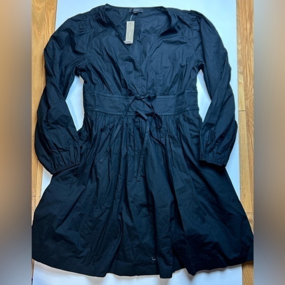 J Crew black V-Neck Cotton Poplin‎ Mini Dress